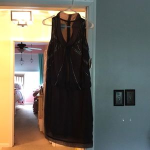 Grey dress with beads